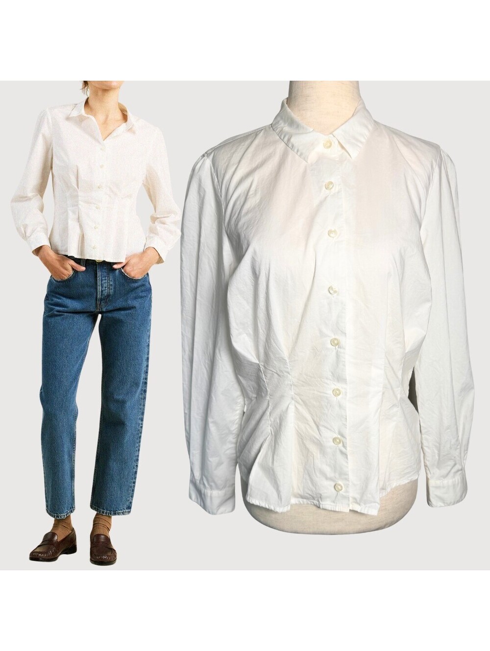 Trovata Valentina Tailored Waist White Blouse S